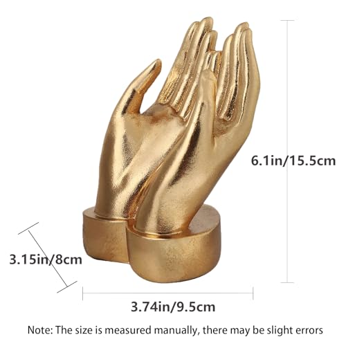 Golden Hands Sculpture Elegant Resin Home Decor Hands Statues Versatile Love Ornament,Perfect for Bedroom, Office Desktop, Cabinets,Wedding (Holding Hands) - color: Holding Hands