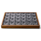 Oirlv Wood 24 Grids Jewelry Tray with Removable Inserts Jewelry Pads Necklace/Pendant Display Organizer Tray(Grey) - color: Grey 24 grid necklace/pendant jewelry tray