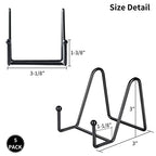 IBosins 5 Pack 3 Inch Small Plate Holder Display Stands, Mini Metal Black Frame Stand for Picture, Book, Photo Easel, Creation, Collectibles - color: Black, size: 3 Inch