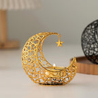 Moon Tea Light Candle Holder, Gold Metal Candle Stand for Home Decor, Dining Table, Living Room, Coffee, Table Centerpiece(2Pcs) - size: 2Pcs Gold