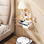 Acrylic Floating Nightstand, Bedside Table, Nightstand Shelf Wall Mounted Bedside Shelf (Clear, Small) - color: Clear
