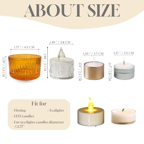 2pcs Tea Light Candle Holders Glass Votive Candle Holders Table Centerpiece for Wedding Birthday Home Decor (Gold) - color: Gold