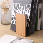 Muso Wood Book Ends for Shelves, Non-Slip Bookends, Heavy Duty Wooden Bookend Support for Books and Movies (Beech 2 Pairs) - color: Beech-2 Pairs