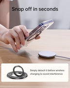 SYNCWIRE Magnetic Phone Ring Holder for MagSafe - Glitter Phone Grip Stand with 360° Rotation Finger Ring Kickstand Blingbling Compatible with iPhone 17 16 15 14 13 12 Pro Max MagSafe Accessories - color: Single Ring-1PCS-Glitter Black
