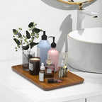 XZHXFX Bamboo Vanity Tray, Decorative Tray for Counter, Coffee Table, Kitchen, Bedroom (Small) - size: 11.8" x 7.9" x 0.6"