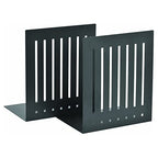 STEELMASTER by BankSupplies 6-Inch Heavy Duty Bookends | Scratch Resistant Finish | Heavy Gauge Material | Non-Slip Padded Base Protection | For Office, Bookshelves, Binders & Books - color: Black, size: 6-Inch Pair
