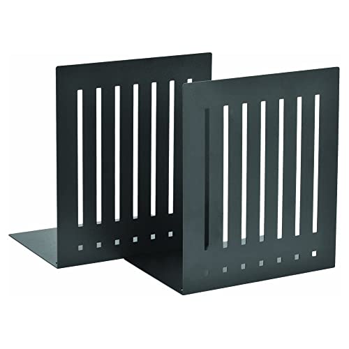 STEELMASTER by BankSupplies 6-Inch Heavy Duty Bookends | Scratch Resistant Finish | Heavy Gauge Material | Non-Slip Padded Base Protection | For Office, Bookshelves, Binders & Books - color: Black, size: 6-Inch Pair