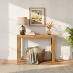 Plank+Beam Modern Solid Wood Console Table, 46 Inch, Sofa Table, Narrow Entryway Table for Hallway, Behind The Couch, Living Room, Foyer, Easy Assembly, Pecan - color: Pecan, size: 46 Inch