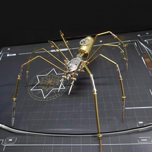 Steampunk Spider Metal Model Kit for Adults – DIY Mechanical Insect Sculpture with Brass Gear Details, 3D Retro Industrial Art Puzzle Craft for Home Office Decoration & Collectors Gift (Frons Spider) - style: Frons Spider