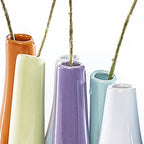 Chive - Pooley 2, Ceramic Flower Vase, 8-Tube Shape (Orange) - color: Orange