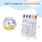 Double-Sided Canvas Painting Kit, 3 Pack 8x10 Inch Canvas Panels with Blank and Pre-Drawn Sides, Acrylic Paints, and Brushes, Versatile DIY Craft Kit for Creative Projects - size: 8"x10"(3-Pack), style: Dual-Sided - Animals