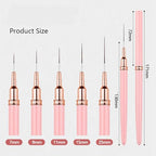 Metallic Nail Art Brushes Superfine Brush 5 Pcs Kit Professional Nail Liner Brush Nail Details Brush Nail Painting and Drawing Liner Brush for Nail Salons - color: g-5pcs