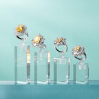 Acrylic Jewelry Ring Display Stand 4 Piece Acrylic Jewelry Ring Display Stand Showcase(Transparent) - color: Transparent
