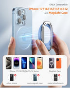【2025 Upgraded】 Mag Safe Phone Ring Holder, SUPERONE Adjustable Magnetic Kickstand & Removable Phone Grip Compatible with Wireless Charging Only for iPhone 17 & 16 & 15 & 14 & 13 Series - Sierra Blue - color: Sierra Blue