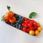 Wooden Serving Platters and Trays,Natural Acacia Wood Serving Trays for Party Wood Plates for Food,Snack,Dessert,Appetizer,Cheese,Fruit,Cookie,Oval Bathroom Vanity Jewelry Tray Platter,11.4"X4.1"1PCS