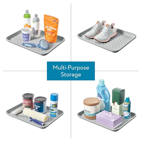 iDesign Waterproof Under Sink Tray for Kitchen, Bathroom, or Laundry Room - Set of 2 - Gray - color: Gray