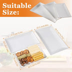 Kassel Ceramic Serving Platter Set | 14”/12”/10” Rectangular Serving Trays for Entertaining at Parties and Weddings | Oven Safe Large Serving Trays for Tacos, Steak, and Cake - size: Small Rec {14”/12”/10”}