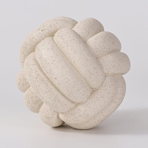 Knot Ball Statue Decor, Coffee Table Decor, Resin Aesthetic Decorative Accents for Book Shelf Entry Table Boho Modern Rustic Home Décor Office Living Room Decoration