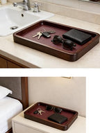 Valet Tray-Light Brown Wood Decorative Key Tray, Bedside Dump Holder.Catch All Tray Tray Decorative for Trinkets,Watches,Keys,Sunglasses.