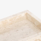 Navaris Travertine Decorative Tray - Durable Bathroom Organiser - Trays for Perfume, Jewellery, Vanity & Coffee Table Decor - 25 x 12cm Rectangle Tray, Beige - size: 9.8" x 4.7" x 1.2"