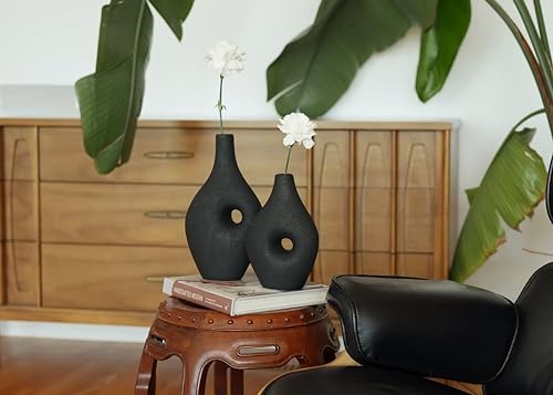 Silke Large Genie Decorative Modern Vase, Medium, Black
