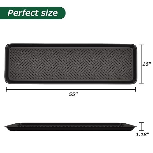 Matace 1 Pack Rubber Extra Large Shoe Tray for Entryway,Long Boot Tray,Slim Boot Mat for Indoor and Outdoor Use,16x55 in, Rectangular (Pack of 1) - size: 55" x 16" x 1.2"