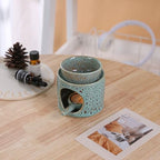 Essential Oil Burner for Scented Oil, Oil Warmer, Tealight Wax Melt Warmer, Candle Diffuser, Tea Light Holder, Green - color: Green