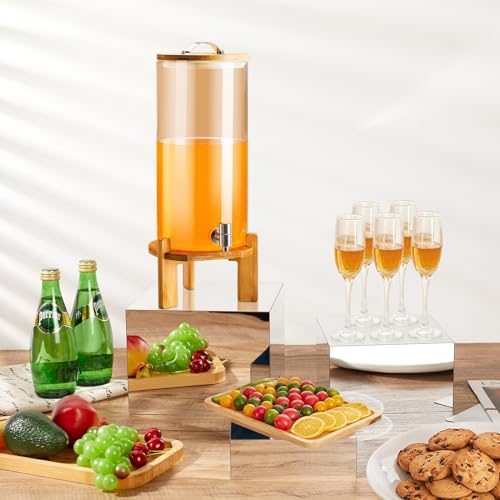 3 Pcs Acrylic Risers for Display, Acrylic Cube Box Food Display Risers Stand Shelf for Catering Dessert Collectibles Jewelry Figures Party (Silver3pc) - size: Silver 3pcs (6",7",8")