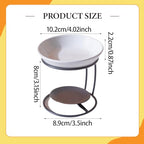 Qianly Ceramic Essential Oil Burner with Metal Frame, Ideal for Bedroom, Living Room Or Office, Black - color: Black&white(c)