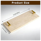 Napkin Holder - Guest Towel Holder for Bathroom - Travertine Stone Paper Towel Holder - Hand Towel Tray with Gold T-Handle(11.8x4.7x1.7 Inchs) - color: Yellow