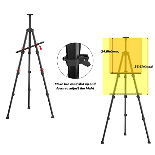 Easels for Painting Canvas, Aredy 66" Art Easel for Drawing, Portable Painting Easel Stand, Metal Table Top Easel - style: 1 Pack