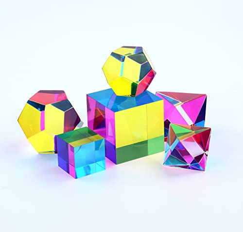 CMY Cubes The Ignis (50mm) - Cyan, Magenta & Yellow Polyhedron - Subtractive Color Mixing Optical Tetrahedron - Teaches Subtractive Color Mixing - Educational, Physics & Kinetic Art Desk Object