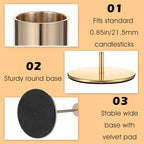 Set of 6 French Gold Taper Candle Holders Candlestick Holders, Decor Candles Stick Candle Holder for Table or Mantel Centerpiece, Wedding, Dinning, Party Home Decor