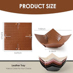 KINIVA PU Leather Jewelry Valet Tray for Men Women,Small Key Bowl for Entryway Table,Portable Travel Catchall Dice Tray (Bowl-Brown-2pcs) - style: Bowl-Brown-2pcs