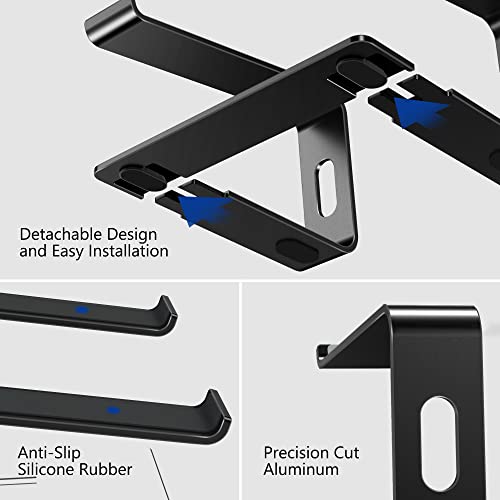 BESIGN LS03 Aluminum Laptop Stand, Ergonomic Detachable Computer Stand, Riser Holder Notebook Stand Compatible with Air, Pro, Dell, HP, Lenovo More 10-15.6" Laptops, Black - color: A-Black