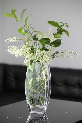 Glass - Vase - Clear - 10.25" Height - Heavy Durable - Made in Europe - by Barski