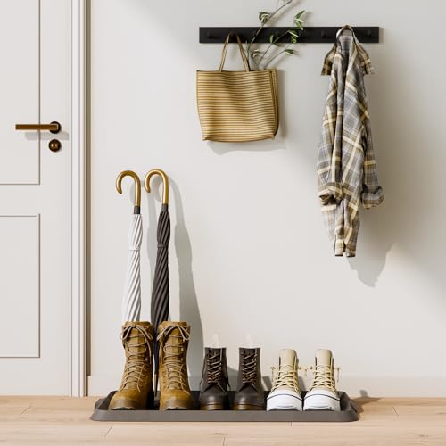 Rubber Boot Tray, Shoe Trays for Entryway, Versatile Boot Mat Tray with Raised Edge, 27.5"x16" Rubber Mat for Shoe Organizer Indoor/Outdoor Use - size: 27" x 16" x 0.8"