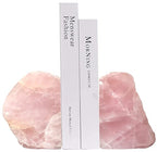 Rose Quartz Bookends Pink Crystal Decorative Book Ends Office Home Decor Small 1 Pair 2-3 Lbs - size: 2-3lbs