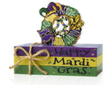 Smile Mardi Gras Wooden Decor, Wreath Mask & Fleur - de - Lis Books, Mardi Gras Indoor Decoration - style: Mask