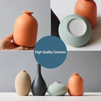 Set of 4 Small Matte Ceramic Vases - Modern & Bohemian Decor for Home, Office, Shelve, Living Room Table, Mantel, Bedroom, Entryway, Rustic Farmhouse Decorative Vases & More（Hademade - size: Vase Set 4 S1