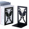 Aertiavty Butterfly Bookends 2 Pcs, Large Heavy Duty Metal Bookends for Shelves, Non-Skid Book Ends Decorative for Heavy Books, Book Holder for Home Office, Morden Book Stopper 7.9"x 4" x 5", 1 Pair - style: Butterfly Style