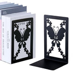 Aertiavty Butterfly Bookends 2 Pcs, Large Heavy Duty Metal Bookends for Shelves, Non-Skid Book Ends Decorative for Heavy Books, Book Holder for Home Office, Morden Book Stopper 7.9"x 4" x 5", 1 Pair - style: Butterfly Style
