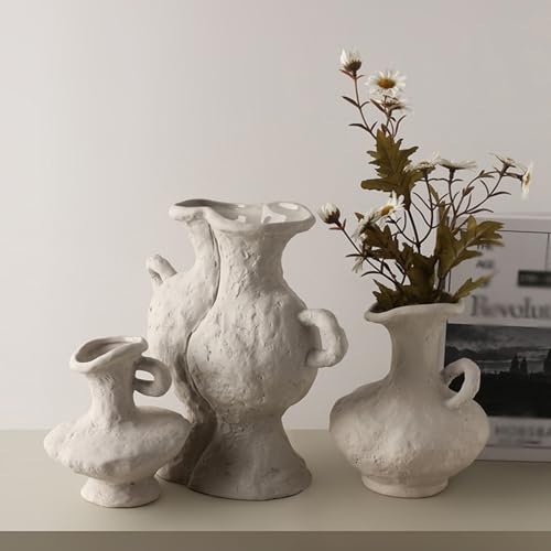 Handmade Abstract Art Ceramic Vase Rustic Table Centerpieces Flowers Vases Minimalist Small Vase for Kitchen Shelf Office Coffee Dining Desk,D - color: D