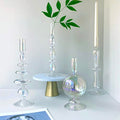 Candle Stick Candle Holder, Glass Candle Holders for Table Centerpiece, Modern Style Iridescent Candle Holder Mixed 4pcs - color: Iridescent