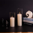 WGVI Hurricane Candle Holder Sleeve, Wide 3.5", Height 10", Clear Glass Cylinder Candleholder, Chimney Tube, Open Ended Candle Shade, 1 Piece - size: 3.5"x10"H