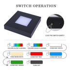 4.33 inch LED Multimodal Multicolor Light Stand Base - Black Square Display Base for 3D Crystal Glass Art - USB/Battery Powered Crystal Stand - color: D-multi-mode Black Base