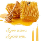 Meditation Beeswax Taper Candles Set, 20 Minute Pure Beeswax Mini Prayer Candles, 30 pcs Small Wishing Candle with Brass Candle Holders for Home Yoga - color: Beeswax, size: 30 Pack