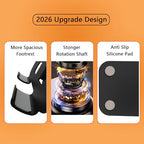 Metal Tablet Stand, Adjustable 360° Rotation Tablet Holder Compatible with 4-13" Tablet Such as iPad Pro Air, iPad mini, Tab S11 10, Surface Pro 12 (Black) - color: Black