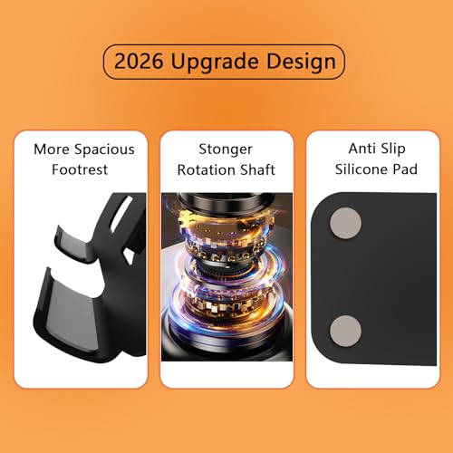 Metal Tablet Stand, Adjustable 360° Rotation Tablet Holder Compatible with 4-13" Tablet Such as iPad Pro Air, iPad mini, Tab S11 10, Surface Pro 12 (Black) - color: Black