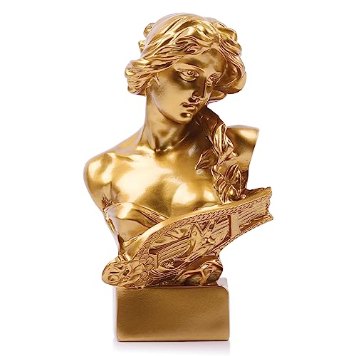LCCCK 6" H Gold Aphrodite Statue Sculpture, Resin Greek Mythology Bust Statue, for Coquette Room Decor, Dark Academia Room Decor, Bookshelves, Shelves, Partition, Coffee Table Centerpiece - color: Gold, size: Small